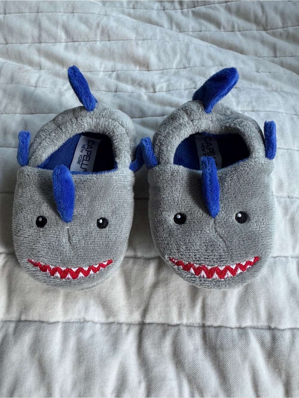Plush Toddler Shark Slippers
